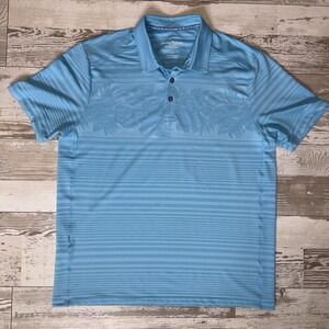 Tommy Bahama IslandZone Delray Lei Polo Shirt Men's Large Blue Floral Golf